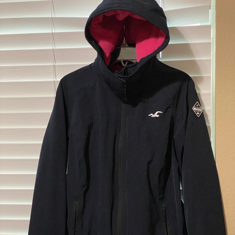 Hollister all weather jacket women navy blue small
